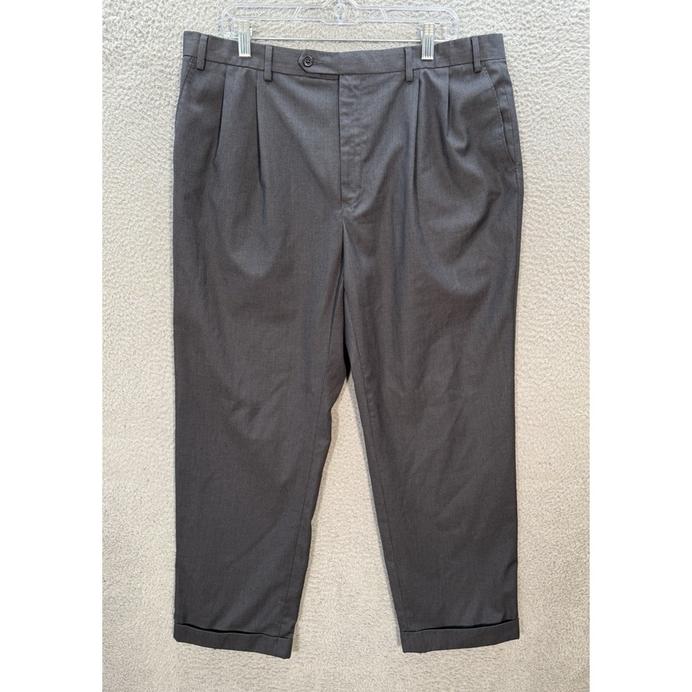 Lauren Ralph Lauren Pants Mens 40x30 Gray Pleated Cuffed Dress Trousers Preppy